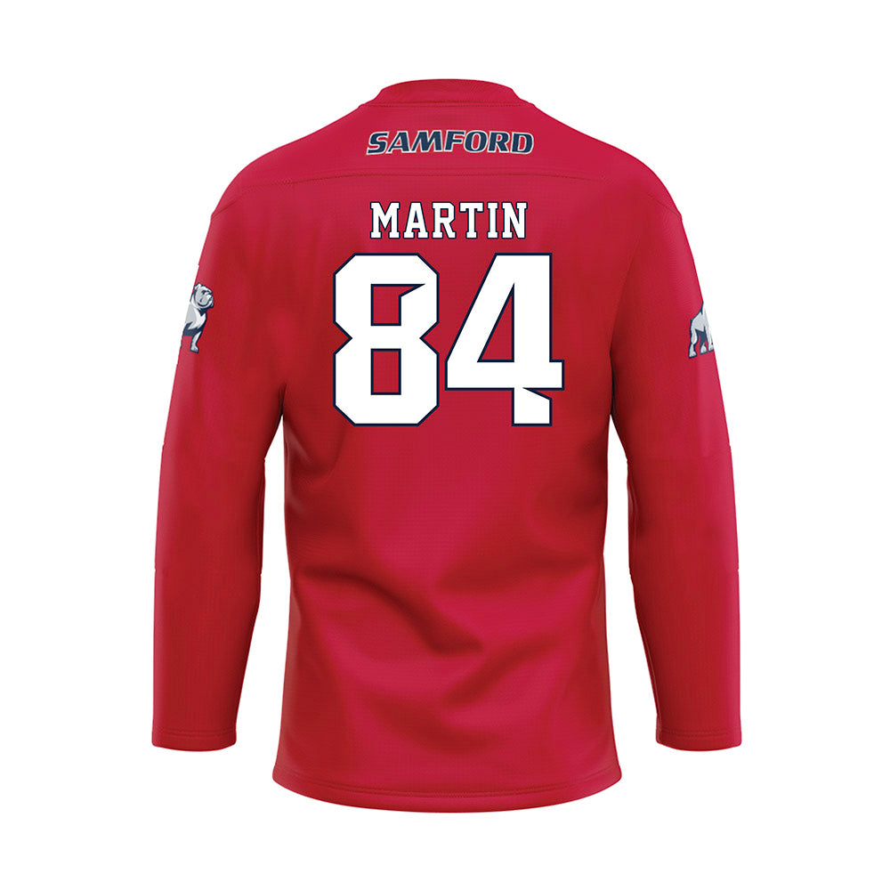 Samford - NCAA Football : Bryon Martin - Red Hockey Jersey-1