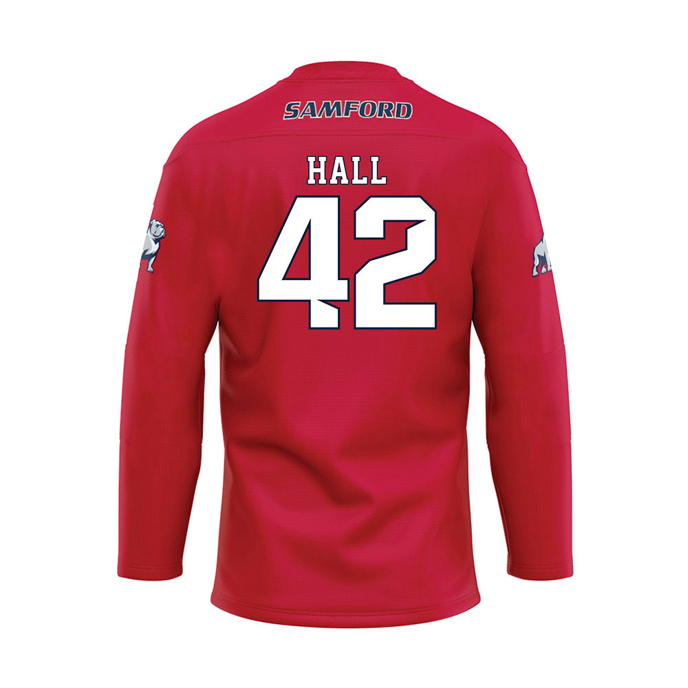 Samford - NCAA Football : Quinten Hall - Red Hockey Jersey-1
