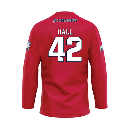 Samford - NCAA Football : Quinten Hall - Red Hockey Jersey-1