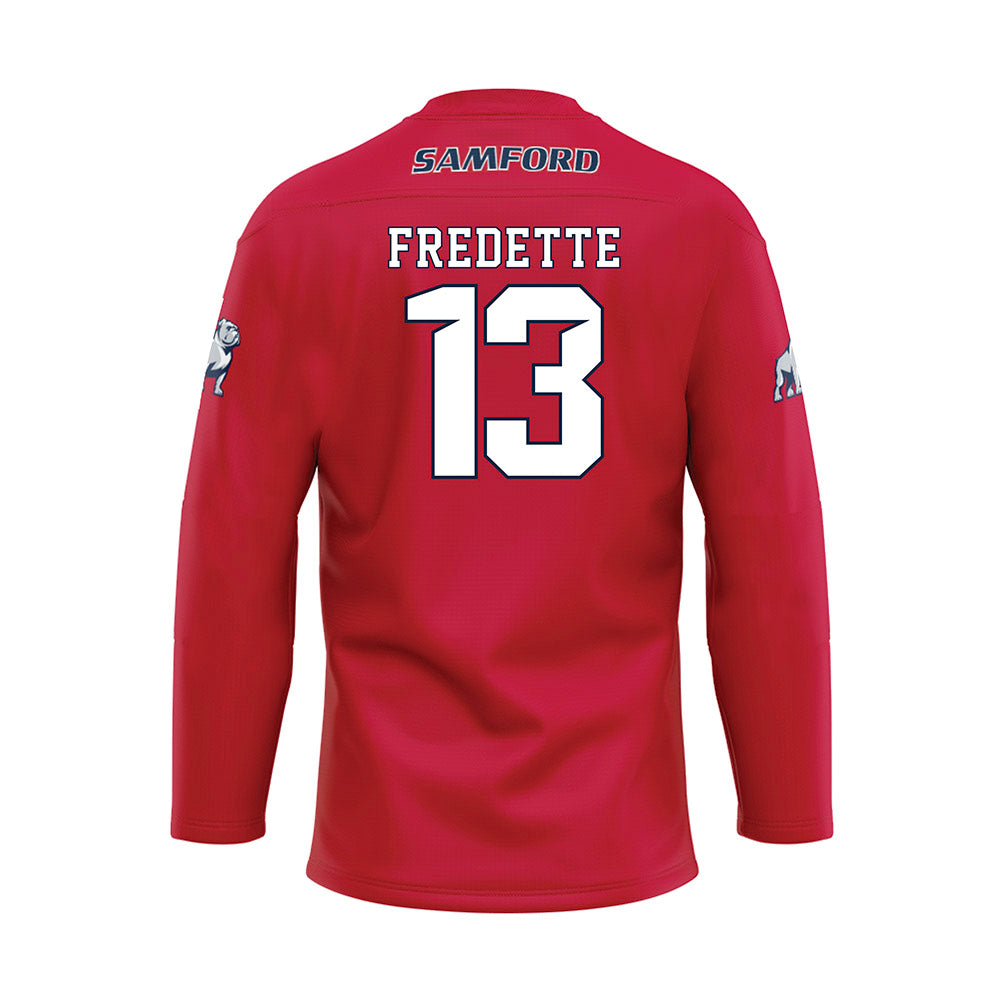 Samford - NCAA Baseball : Michael Fredette - Red Hockey Jersey-1
