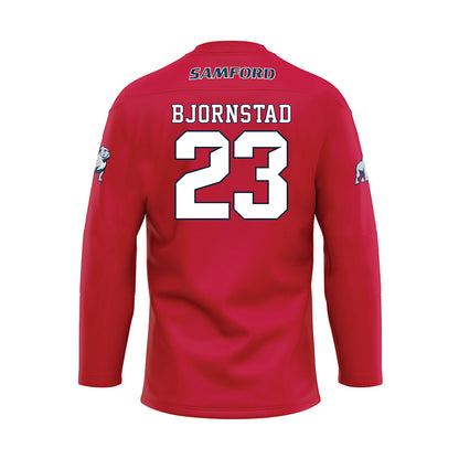Samford - NCAA Women's Basketball : Kayte Madison Bjornstad - Red Hockey Jersey-1