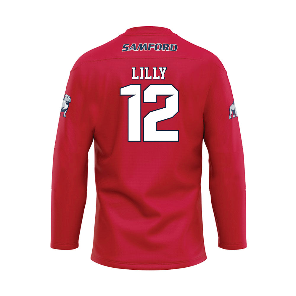 Samford - NCAA Women's Soccer : Langston Lilly - Red Hockey Jersey-1