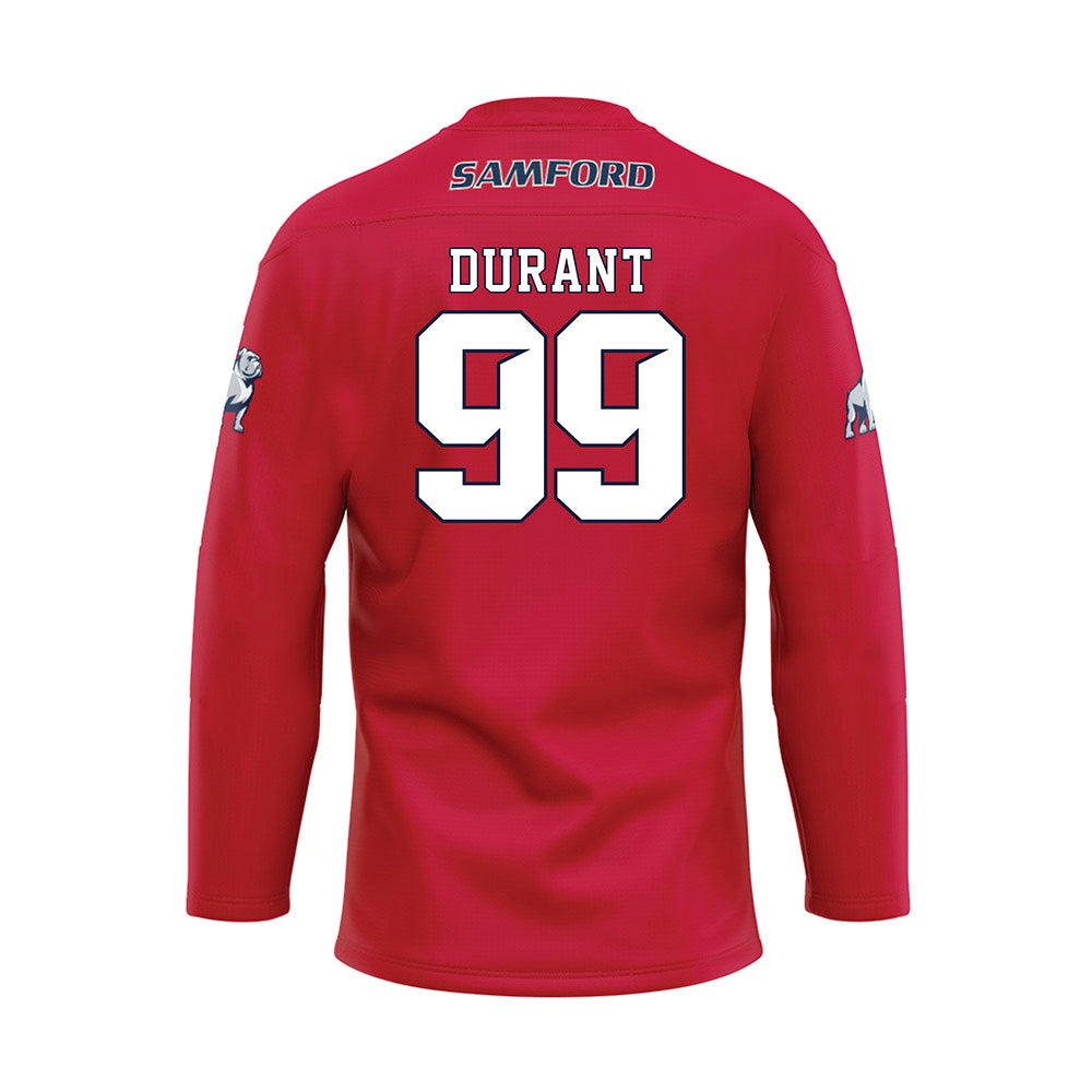 Samford - NCAA Football : Tyler Durant - Red Hockey Jersey-1
