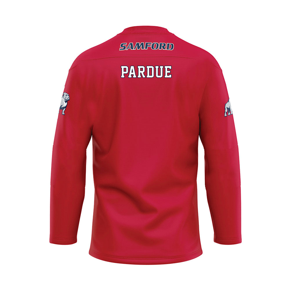 Samford - NCAA Women's Track & Field : Lizzy Pardue - Red Hockey Jersey-1