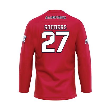 Samford - NCAA Baseball : Jake Souders - Red Hockey Jersey-1