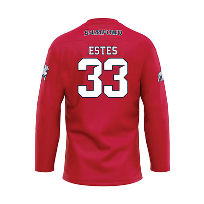 Samford - NCAA Football : Lawson Estes - Red Hockey Jersey-1