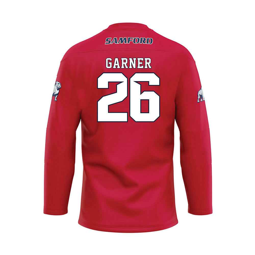 Samford - NCAA Football : Jake Garner - Red Hockey Jersey-1