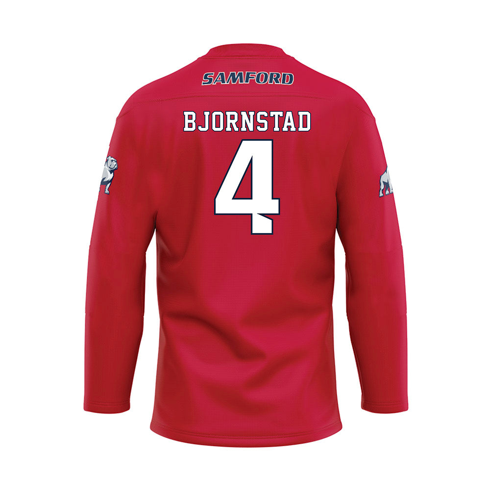Samford - NCAA Men's Basketball : Judson Bjornstad - Red Hockey Jersey-1