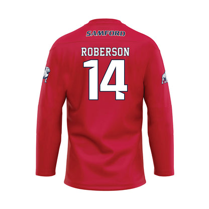 Samford - NCAA Women's Basketball : Makayla Roberson - Red Hockey Jersey-1