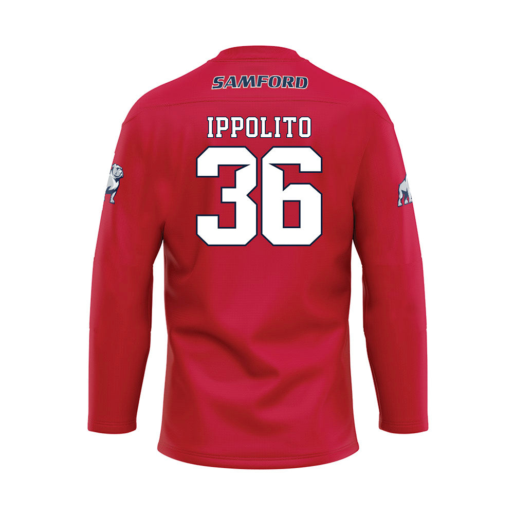 Samford - NCAA Football : Ty Ippolito - Red Hockey Jersey-1