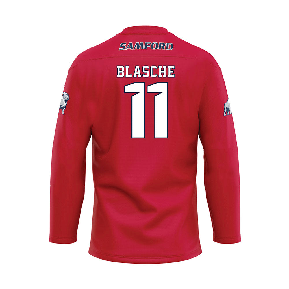 Samford - NCAA Baseball : Mason Blasche - Red Hockey Jersey-1