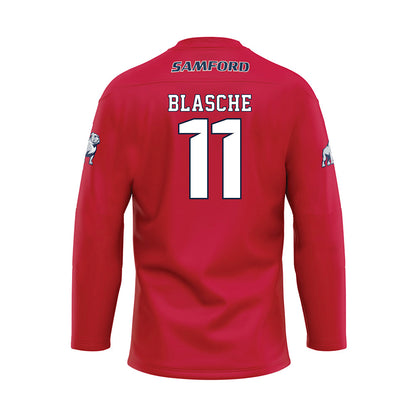 Samford - NCAA Baseball : Mason Blasche - Red Hockey Jersey-1