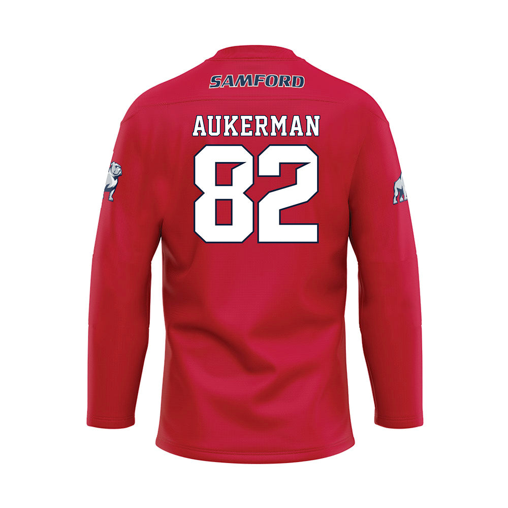 Samford - NCAA Football : Cayden Aukerman - Red Hockey Jersey-1