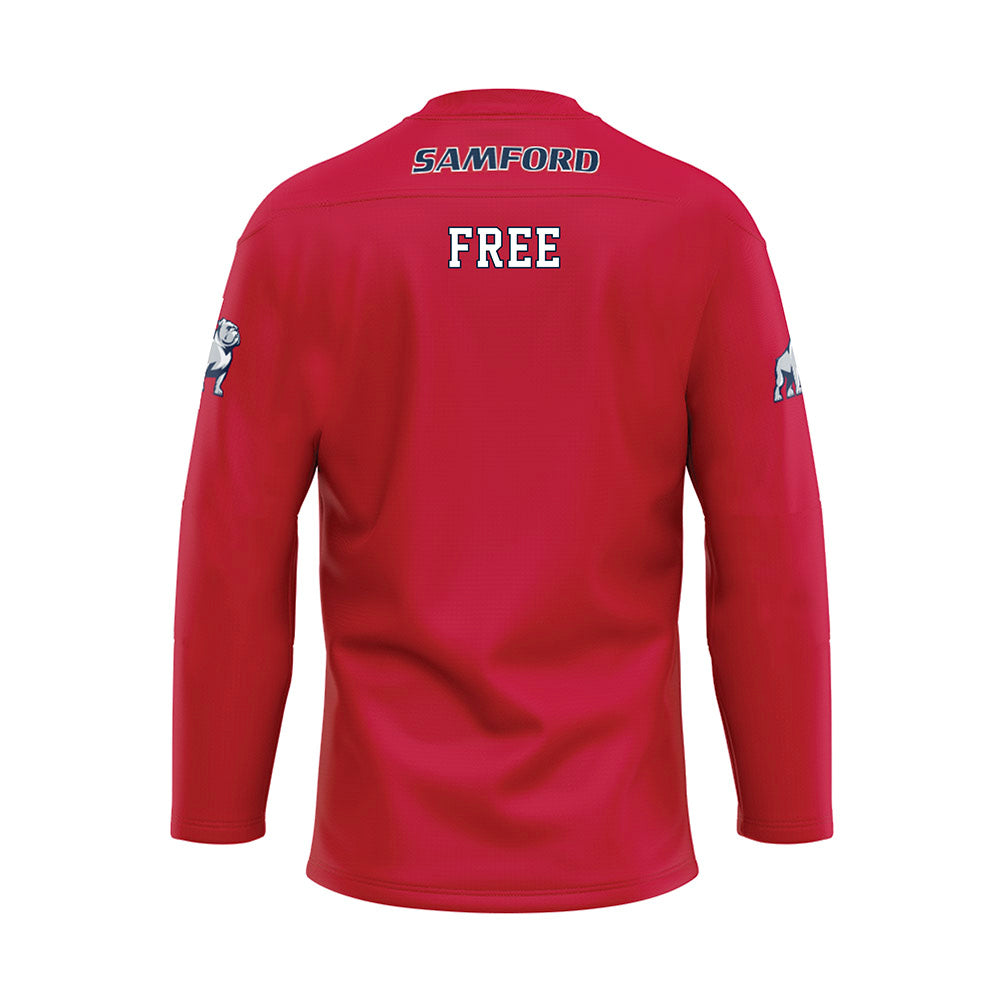 Samford - NCAA Men's Tennis : Parker Free - Red Hockey Jersey-1