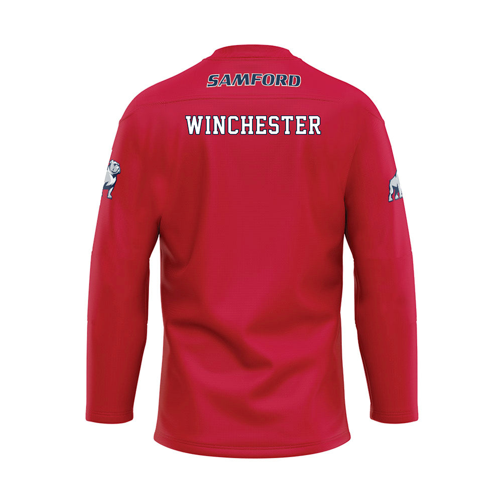 Samford - NCAA Cheerleading : Madison Winchester - Red Hockey Jersey-1