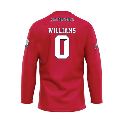 Samford - NCAA Football : Greg Williams - Red Hockey Jersey-1