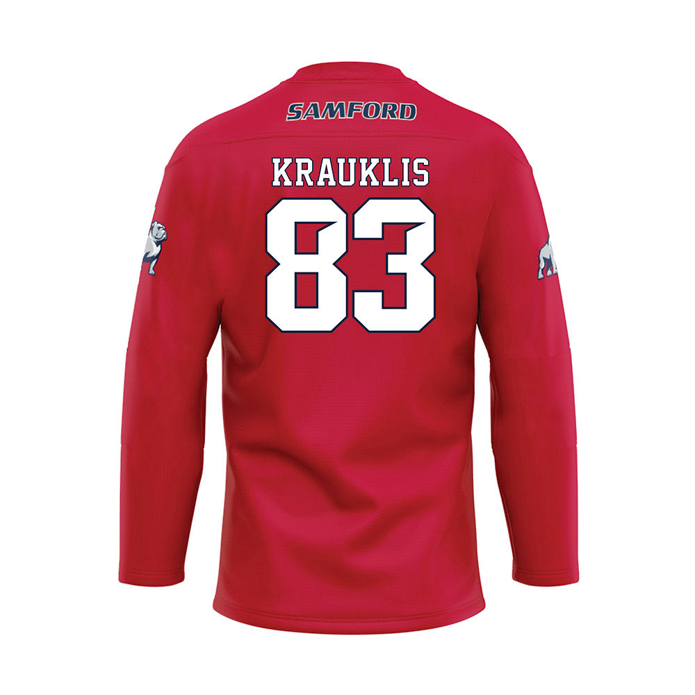 Samford - NCAA Football : Hudson Krauklis - Red Hockey Jersey-1