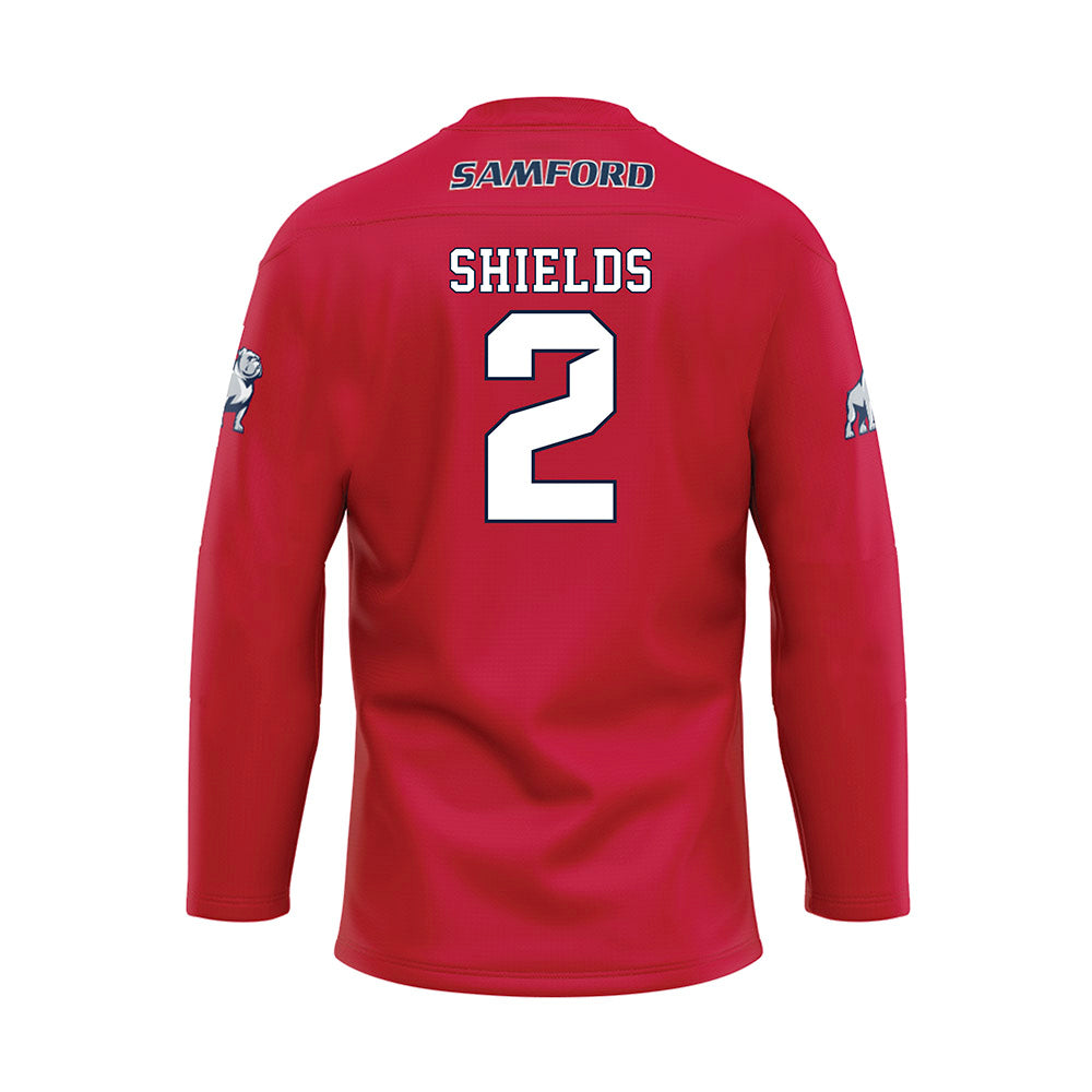 Samford - NCAA Football : Will Shields - Red Hockey Jersey-1