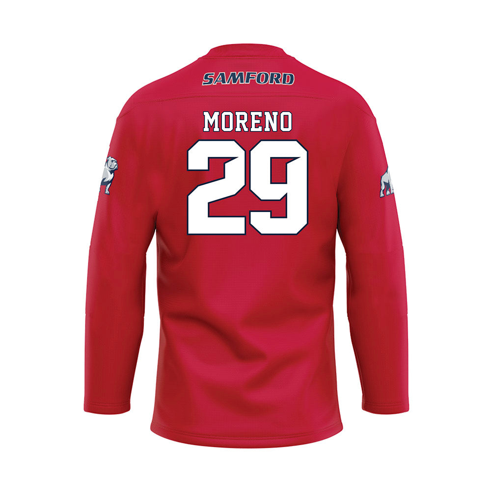 Samford - NCAA Women's Soccer : Isabella Moreno - Red Hockey Jersey-1