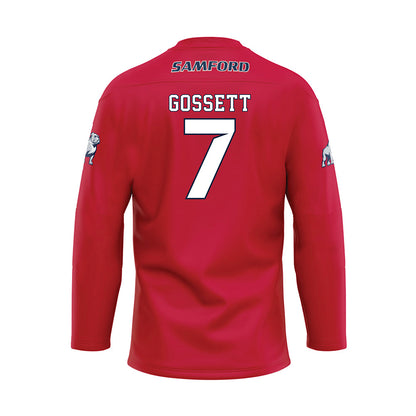 Samford - NCAA Men's Basketball : JD Gossett - Red Hockey Jersey-1