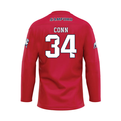 Samford - NCAA Football : Spencer Conn - Red Hockey Jersey-1