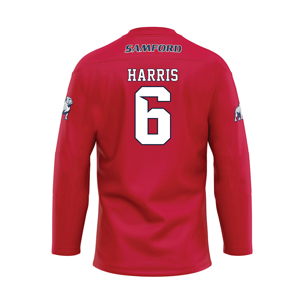 Samford - NCAA Baseball : Jackson Harris - Red Hockey Jersey-1