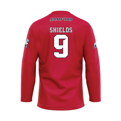 Samford - NCAA Football : Will Shields - Red Hockey Jersey-1