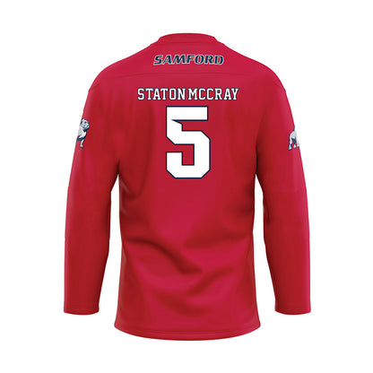 Samford - NCAA Men's Basketball : AJ Staton-McCray - Red Hockey Jersey-1