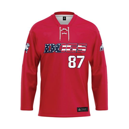 Samford - NCAA Football : Brice Whitley - Red Hockey Jersey-0