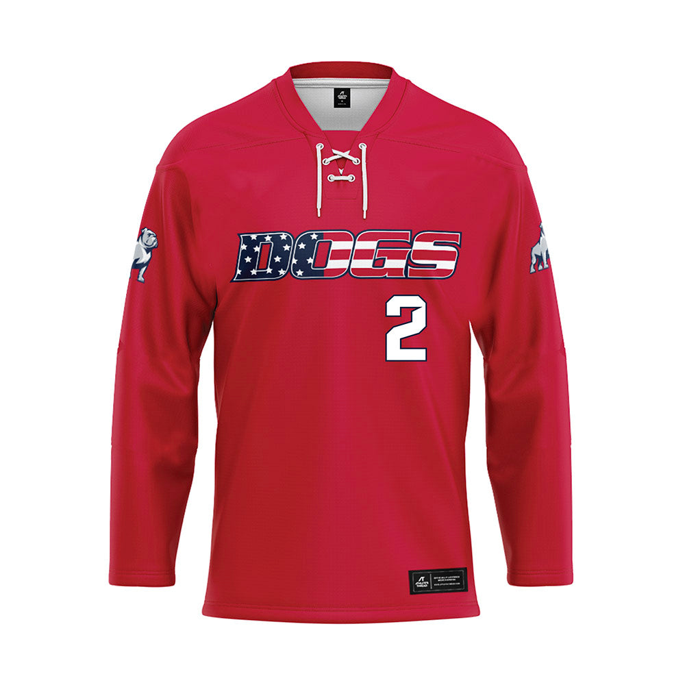 Samford - NCAA Football : David Yancey - Red Hockey Jersey-0