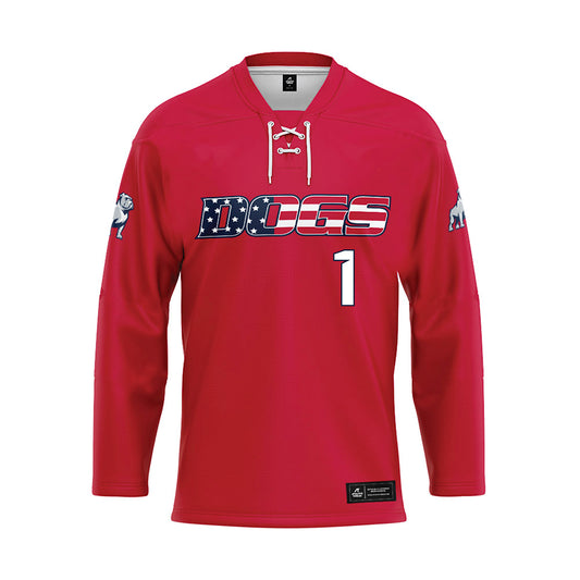 Samford - NCAA Men's Basketball : DaJion Humphrey - Red Hockey Jersey-0