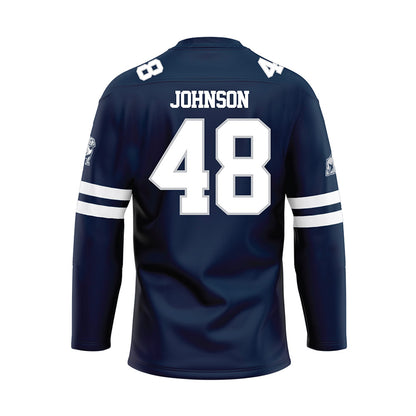 Samford - NCAA Football : Jacob Johnson - Blue Hockey Jersey-1