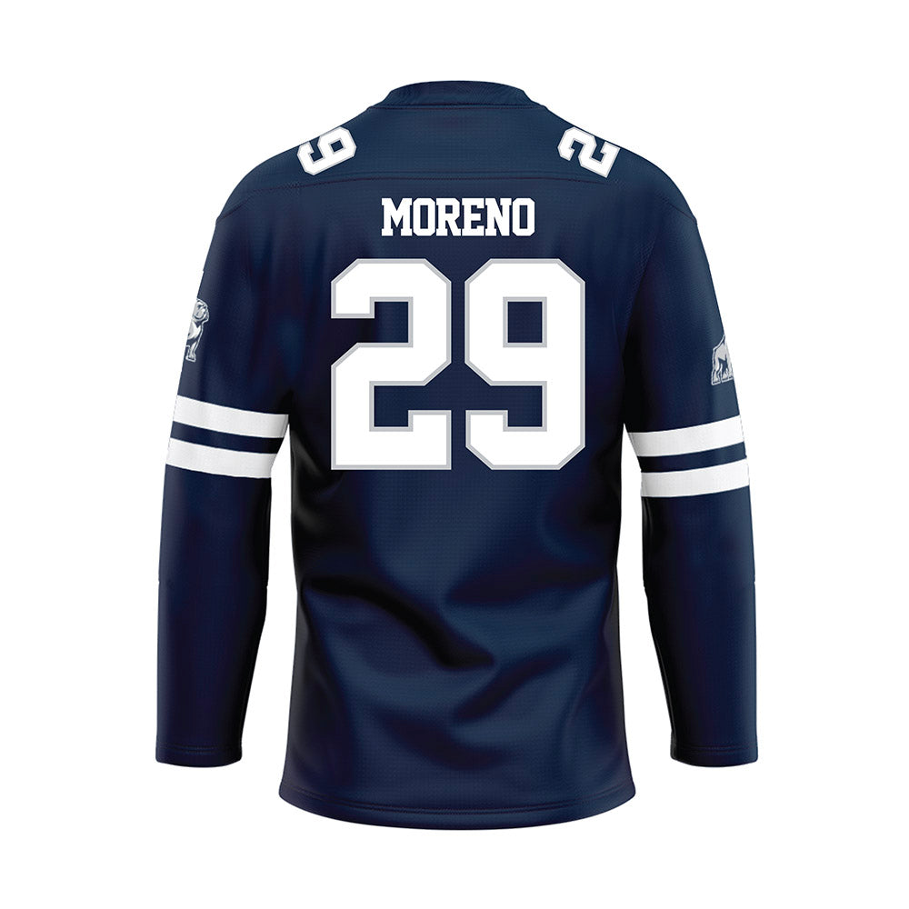 Samford - NCAA Women's Soccer : Isabella Moreno - Blue Hockey Jersey-1
