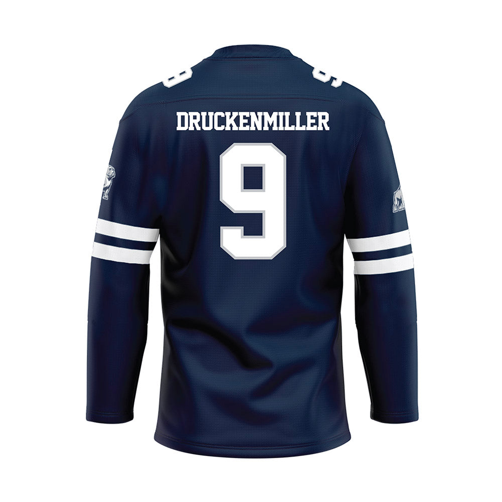 Samford - NCAA Baseball : Drew Druckenmiller - Blue Hockey Jersey-1