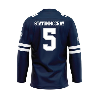 Samford - NCAA Men's Basketball : AJ Staton-McCray - Blue Hockey Jersey-1