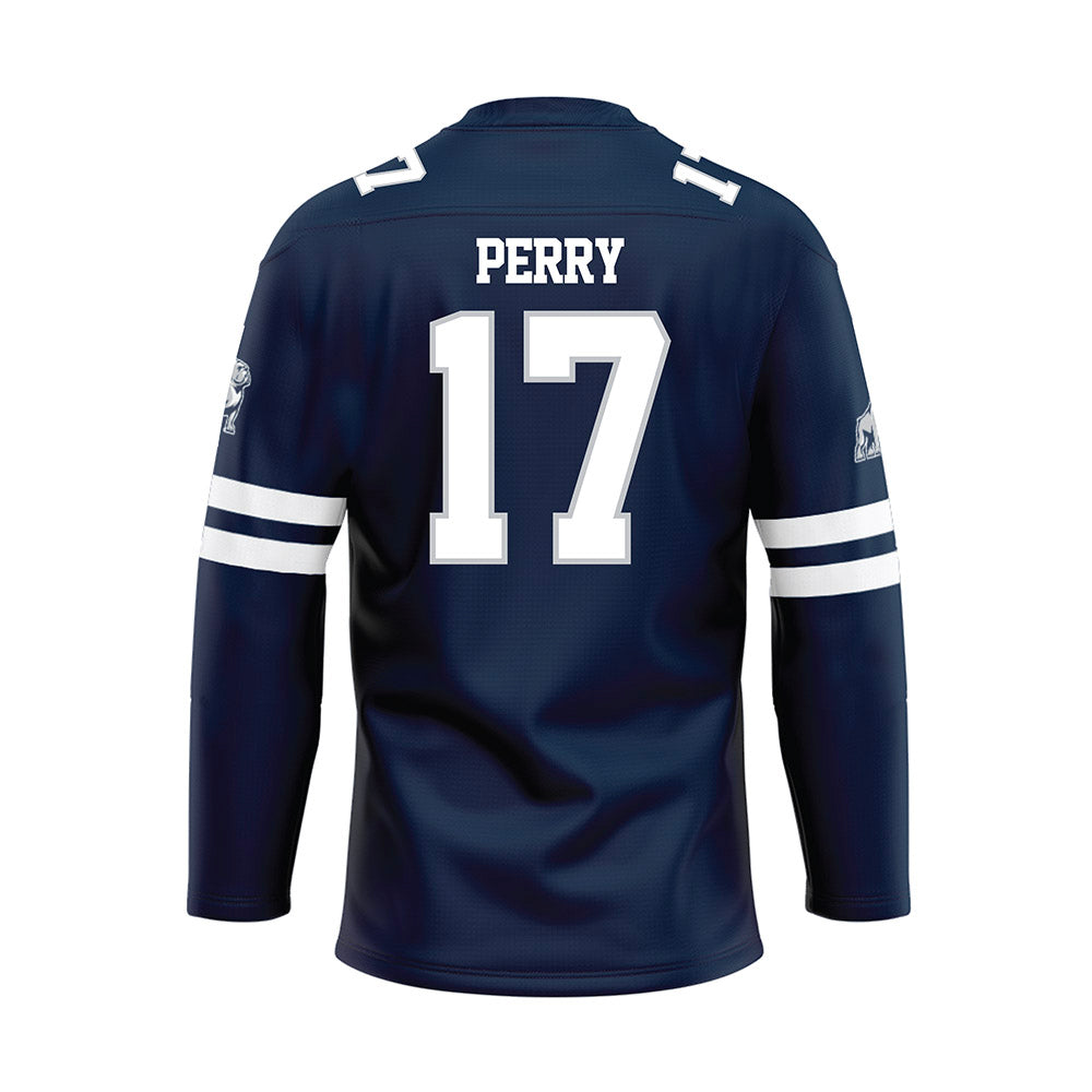 Samford - NCAA Baseball : Hayden Perry - Blue Hockey Jersey-1