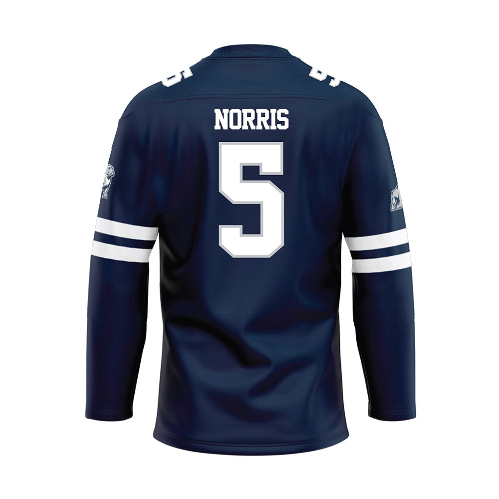 Samford - NCAA Men's Basketball : Cade Norris - Blue Hockey Jersey-1