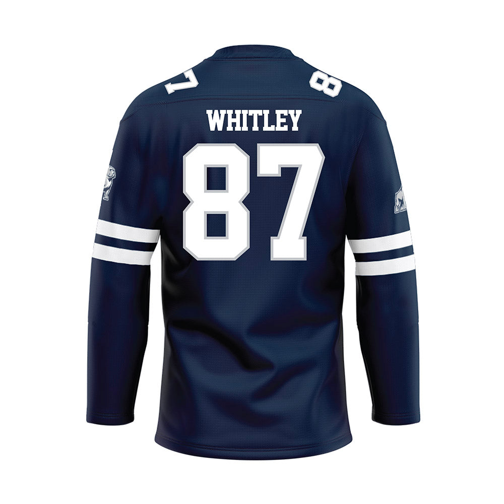 Samford - NCAA Football : Brice Whitley - Blue Hockey Jersey-1