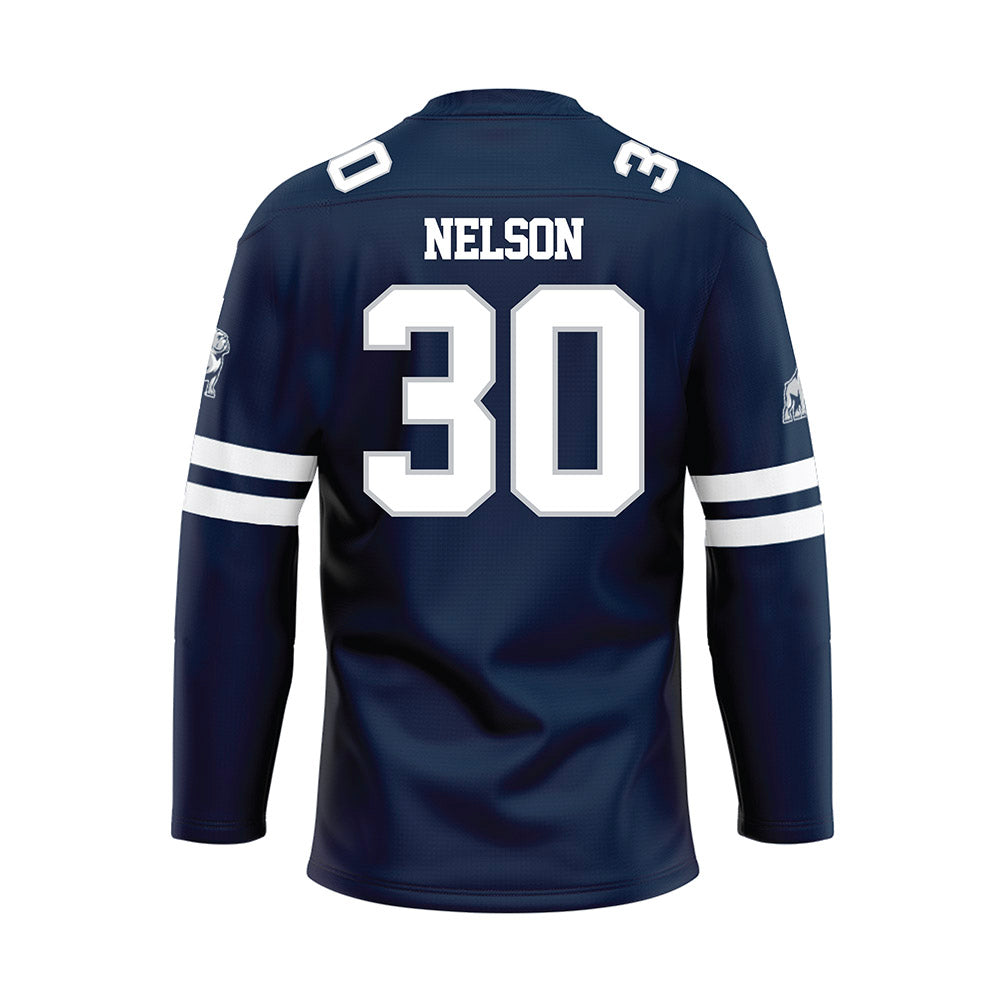 Samford - NCAA Softball : Ella Nelson - Blue Hockey Jersey-1