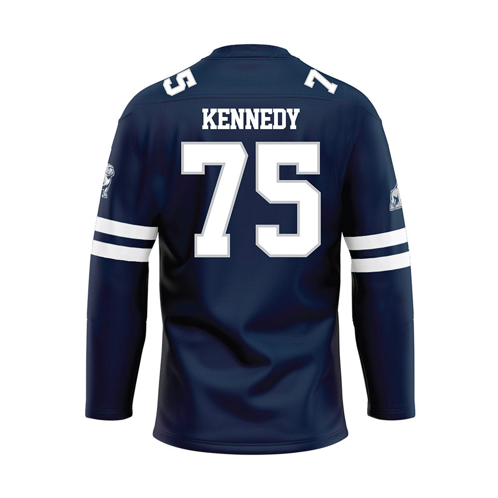 Samford - NCAA Football : Shawn Kennedy - Blue Hockey Jersey-1