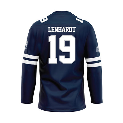 Samford - NCAA Football : Trey Lenhardt - Blue Hockey Jersey-1