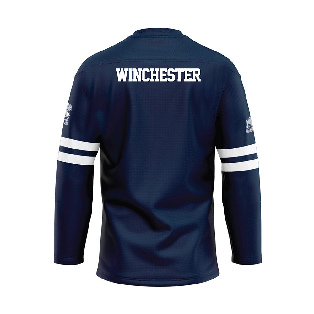 Samford - NCAA Cheerleading : Madison Winchester - Blue Hockey Jersey-1