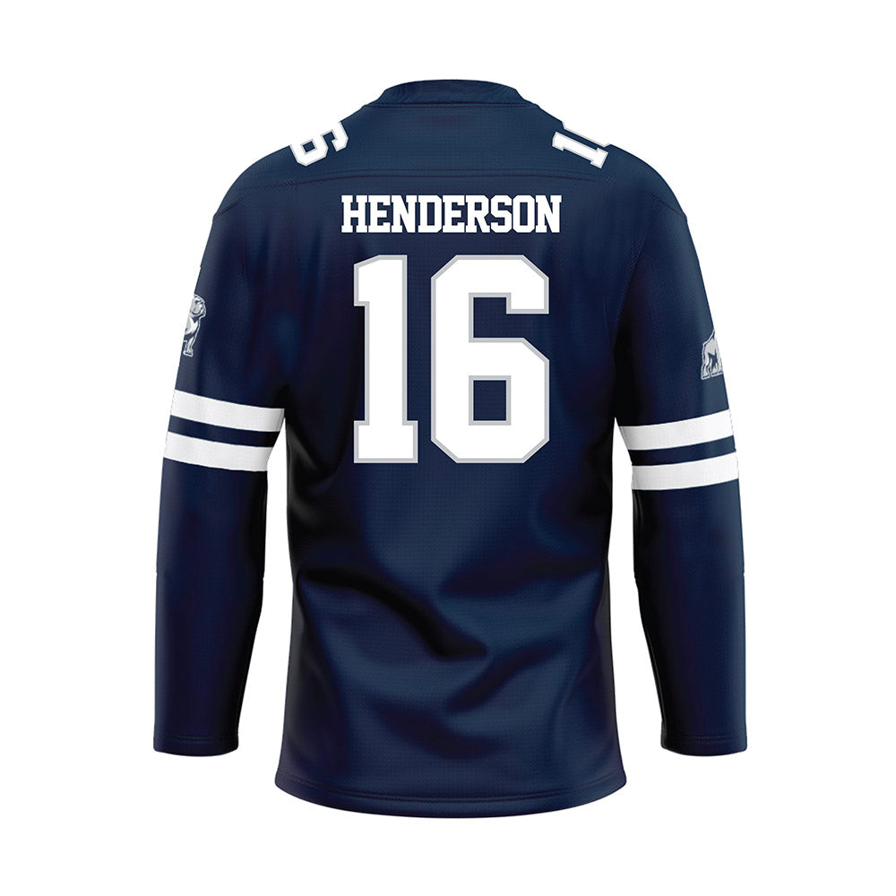 Samford - NCAA Football : Dylon Henderson - Blue Hockey Jersey-1