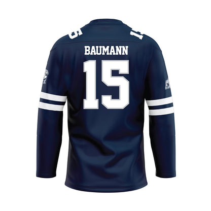 Samford - NCAA Women's Soccer : Ava Baumann - Blue Hockey Jersey-1