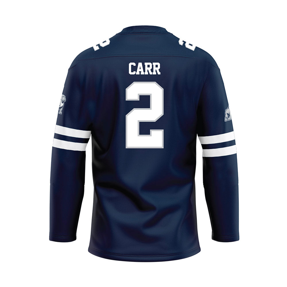 Samford - NCAA Baseball : Cade Carr - Blue Hockey Jersey-1