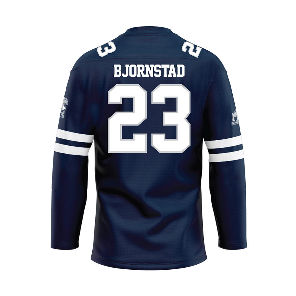 Samford - NCAA Women's Basketball : Kayte Madison Bjornstad - Blue Hockey Jersey-1