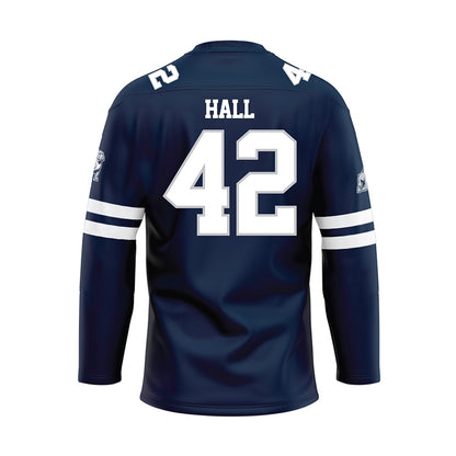 Samford - NCAA Football : Quinten Hall - Blue Hockey Jersey-1
