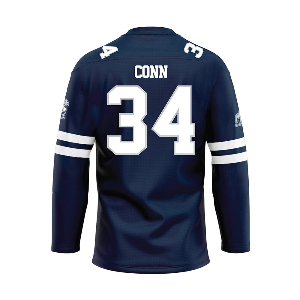 Samford - NCAA Football : Spencer Conn - Blue Hockey Jersey-1