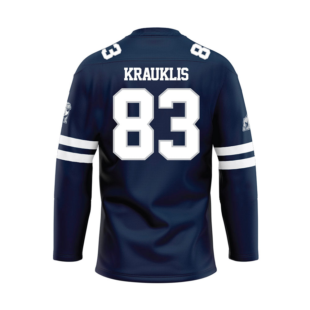 Samford - NCAA Football : Hudson Krauklis - Blue Hockey Jersey-1
