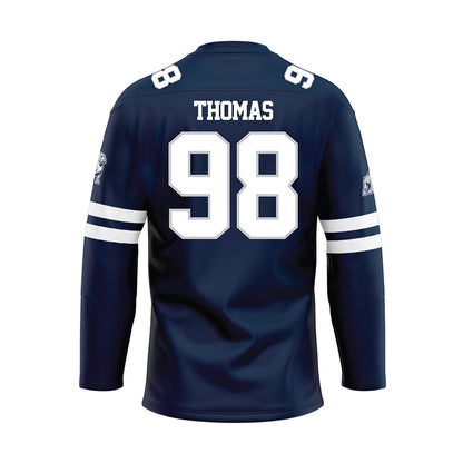 Samford - NCAA Football : Dezmon Thomas - Blue Hockey Jersey-1
